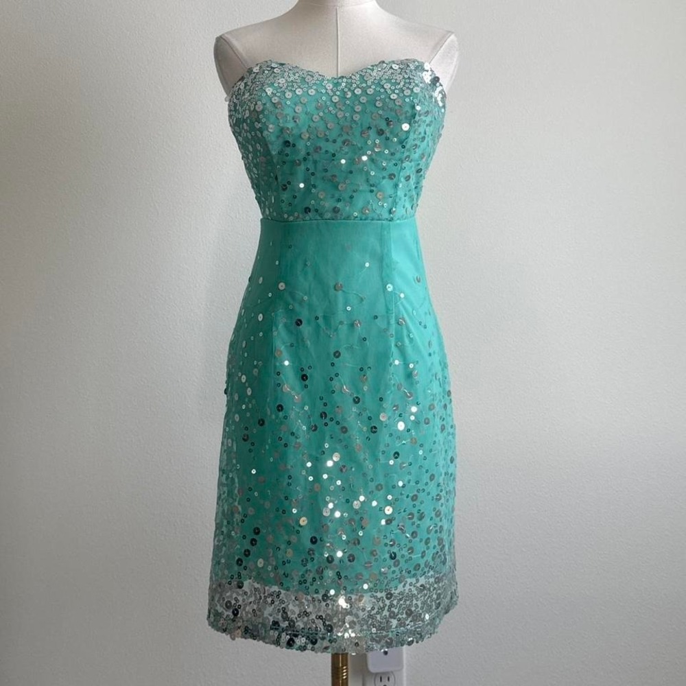 Fairycore Y2K Trixxie Strapless Sequin Dress Party Festival Whimsical 2000s